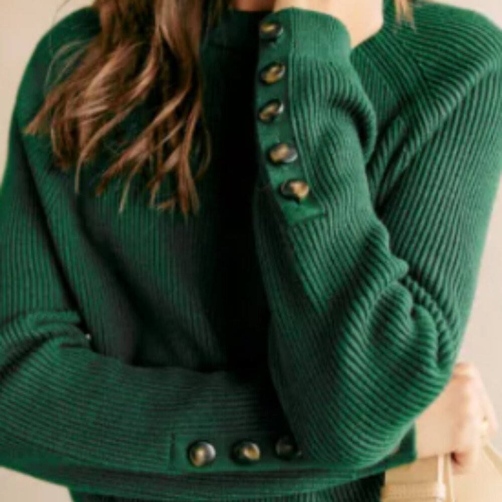Sezane Sami Jumper in Bottle Green size XL